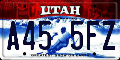 UT license plate A455FZ