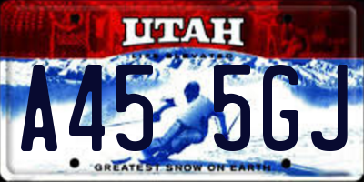 UT license plate A455GJ
