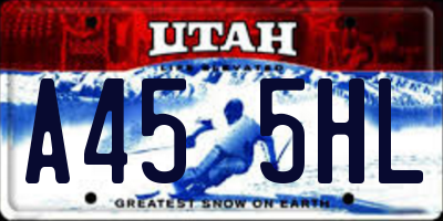 UT license plate A455HL