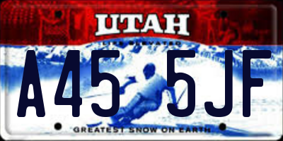 UT license plate A455JF