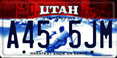 UT license plate A455JM