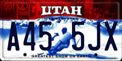 UT license plate A455JX