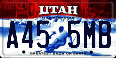 UT license plate A455MB