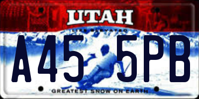 UT license plate A455PB