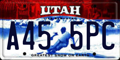 UT license plate A455PC