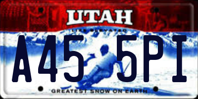 UT license plate A455PI