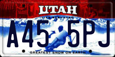 UT license plate A455PJ
