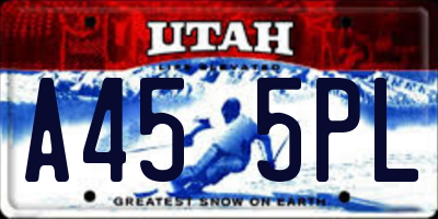 UT license plate A455PL