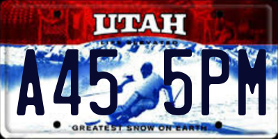 UT license plate A455PM