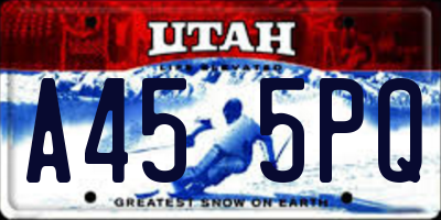 UT license plate A455PQ