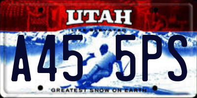 UT license plate A455PS