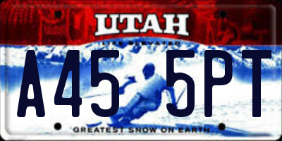 UT license plate A455PT