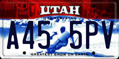 UT license plate A455PV