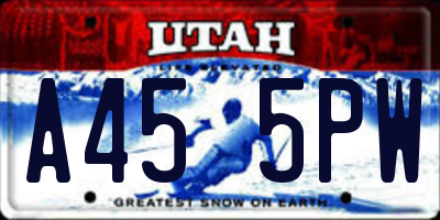 UT license plate A455PW