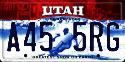 UT license plate A455RG