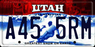 UT license plate A455RM