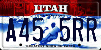 UT license plate A455RR