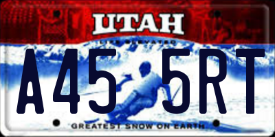 UT license plate A455RT