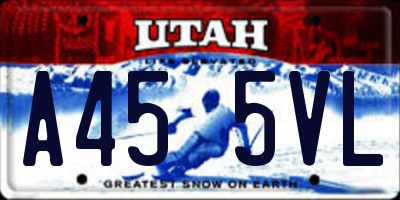 UT license plate A455VL