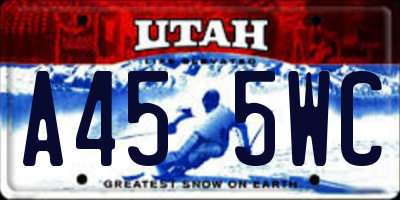 UT license plate A455WC