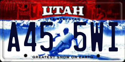 UT license plate A455WI