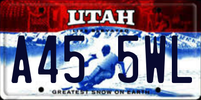 UT license plate A455WL
