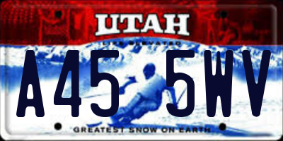 UT license plate A455WV