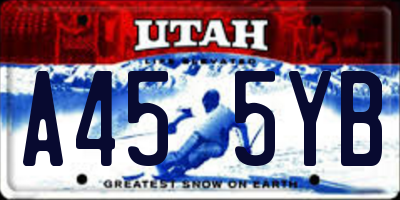 UT license plate A455YB