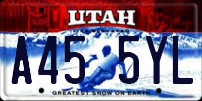 UT license plate A455YL