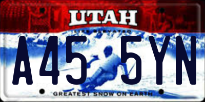 UT license plate A455YN