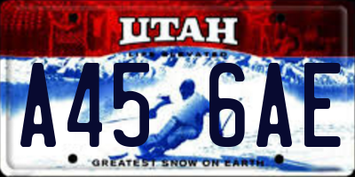 UT license plate A456AE