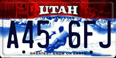 UT license plate A456FJ