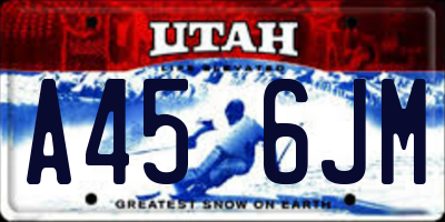 UT license plate A456JM