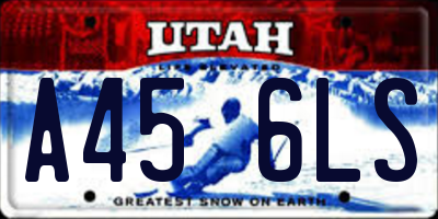 UT license plate A456LS