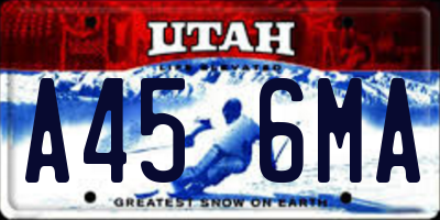 UT license plate A456MA