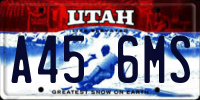 UT license plate A456MS