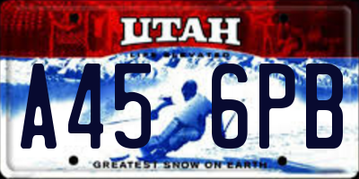 UT license plate A456PB