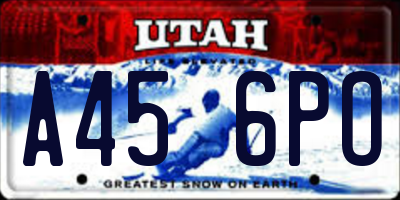 UT license plate A456PO