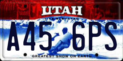 UT license plate A456PS