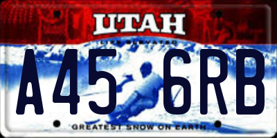 UT license plate A456RB
