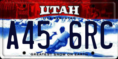 UT license plate A456RC