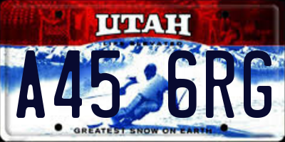 UT license plate A456RG