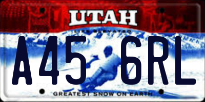 UT license plate A456RL