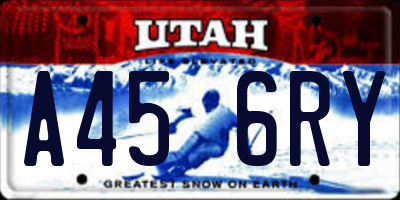 UT license plate A456RY