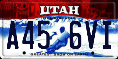 UT license plate A456VI