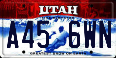 UT license plate A456WN