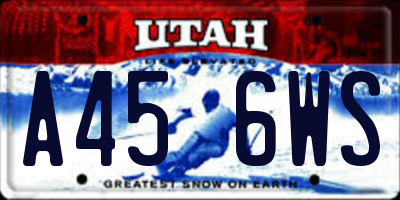 UT license plate A456WS