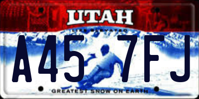 UT license plate A457FJ