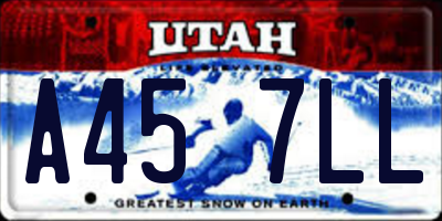 UT license plate A457LL