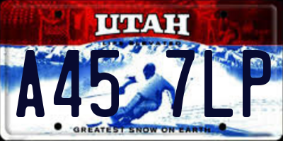 UT license plate A457LP